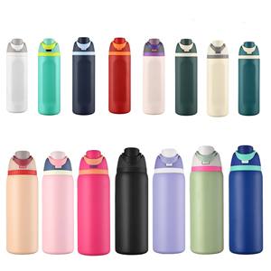 32oz Paslanmaz Çelik Yalıtımlı Su Şişesi Özel Tasarım Vakumlu Termos Pipetli BPA İçermeyen Spor Seyahat Bardakları - Product Image 4