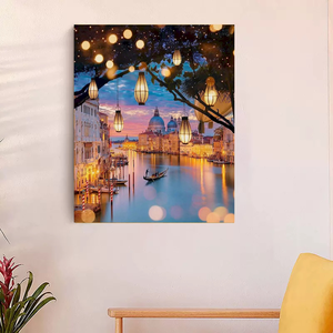 Kit de peinture acrylique Paysage nocturne de Venise, style classique, peinture par numéros pour adultes, 40x50cm, décoration intérieure - Product Image 6