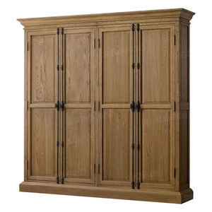 RH Armoire américaine en bois massif Chambre à coucher Armoire française suspendue à quatre portes <span class=keywords><strong>Casier</strong></span> à serrure universelle vintage en chêne Armoire de rangement personnalisée - Product Image 1