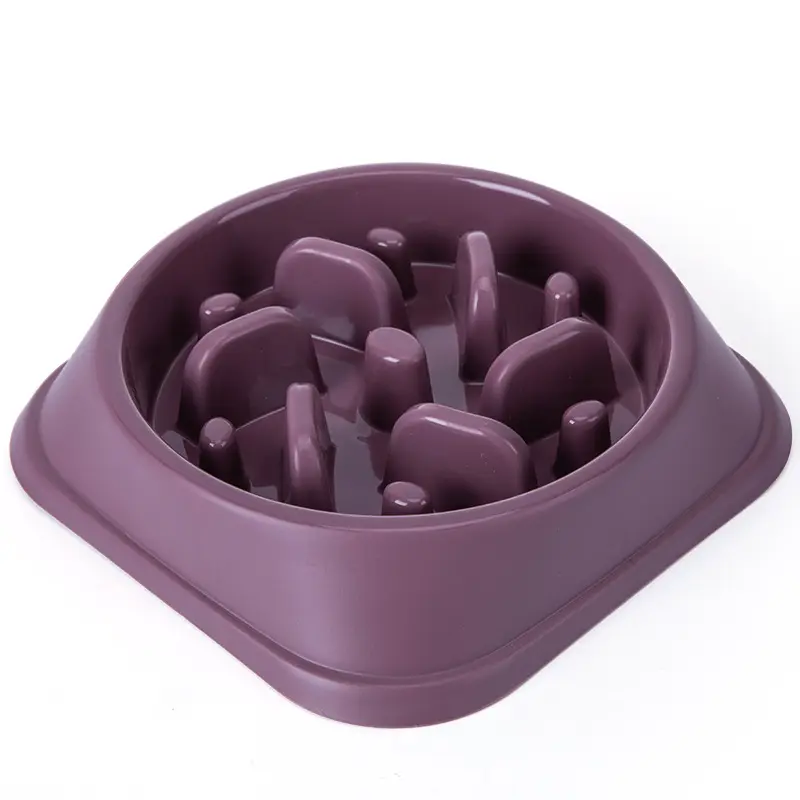 Durable Plastic Pet Bowl with Non-Slip Base Slow Feeder Plastic Pet Bowl for Healthier Eating Habits