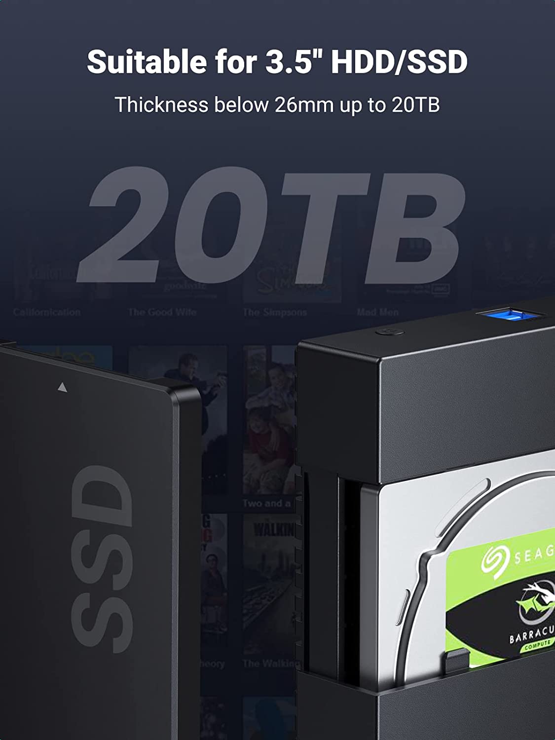 Boîtier + Disque Dur Externe Seagate 3To - 3.5" - USB - Noir