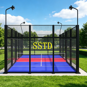 Terrain de compétition de padbol hybride professionnel 2-en-1 intégré, <span class=keywords><strong>cage</strong></span> d'entraînement multisports (<span class=keywords><strong>mini</strong></span> <span class=keywords><strong>football</strong></span> et padel), ensemble complet standard - Product Image 2