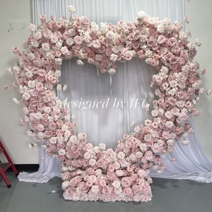 IFG san valentino ingranaggio floreale 7ft rosa cuore cuore arco fiore per lo sfondo di nozze - Product Image 5