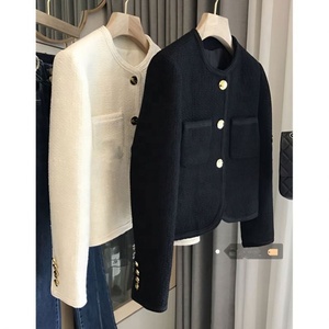 Giacca Corta in Tweed Elegante da Donna per l'Autunno, Taglia Piccola, Blazer Trendy, <span class=keywords><strong>Cappotto</strong></span> Corto in Bouclé Chic e Unico - Product Image 2