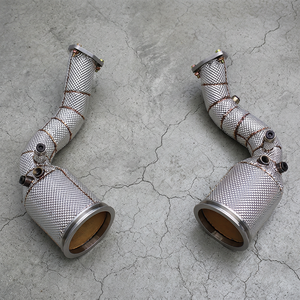 BOKSA High Flow Catted Downpipe for Audi RS6/RS7 C8 4.0T 2019-2024 SUS304 Stainless Steel Performance Exhaust System Header - Product Image 1
