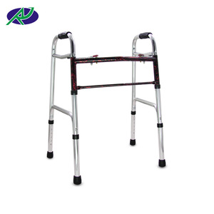 Aide à la marche pour personnes âgées, déambulateur pliable en alliage d'aluminium léger avec hauteur réglable et pieds antidérapants pour la réadaptation - Product Image 2