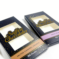 Boîte d'emballage cadeau pour chocolats et bonbons, papier artistique de luxe avec logo personnalisé, revêtement UV, laminage mat, recyclable, fermeture magnétique, quadricouleur