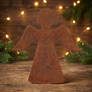 Figurine d'ange de Noël en bois, ornement de fête, découpe en forme de cœur, décoration de table, décoration de la maison - Product Image 6