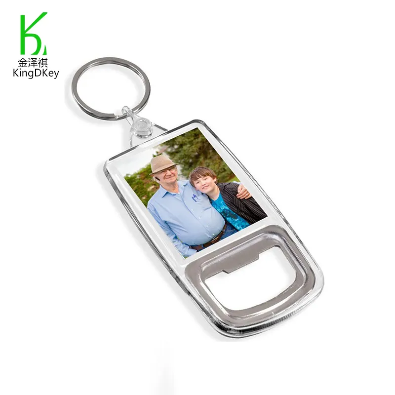 Transparent acrylic photo keychain bottle opener photo book frame keyring