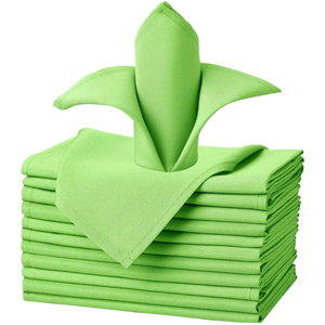 Serviettes en coton uni vert, 12 pièces, 45x45cm, carrées, lavables en machine, décoration de table, usage domestique - Product Image 1