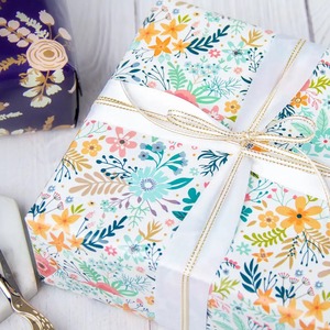 Floral Pattern Recyclable Art <b>Paper</b> <b>Roll</b> 100GSM Coated Digital Printing Eco-Friendly Gift <b>Wrap</b> Double Side Wood Pulp - Product Image 6