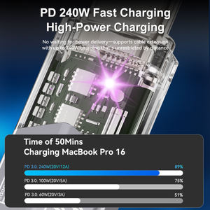 Cable de Carga Rápida Trenzado USB C a USB C de 1M 2M 240W 100W 48V 5A para iPhone 15, Android, Móvil y <span class=keywords><strong>PC</strong></span> - Product Image 2