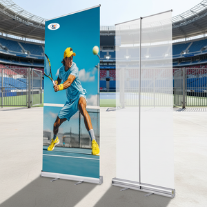 Support d'affichage portable pour recyclage, dépliable et enroulable, pour kakemono <span class=keywords><strong>extérieur</strong></span> - Product Image 1