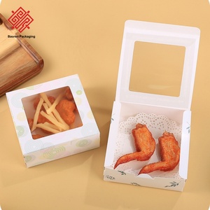Baoren Packaging Square Cardboard Cake Box With Clear Window Yellow Checkered Design For Cupcakes <b>Desserts</b> Food Packaging <b>Boxes</b> - Product Image 4