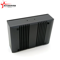 Boîtier en aluminium extrudé noir avec ailettes de refroidissement pour module d'alimentation, carte de contrôle industriel PCB