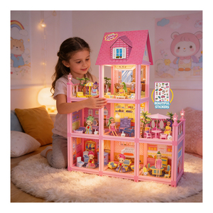 Casa de Muñecas de Lujo de Plástico con Balcón, Piscina, Tobogán, Ascensor y Muebles, Regalo para Niños - Product Image 2