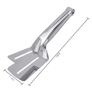 2 en 1 Ustensiles de cuisine Pince à steak en acier inoxydable <span class=keywords><strong>Poisson</strong></span> frit <span class=keywords><strong>Hamburger</strong></span> Barbecue Pelle Pizza Pince Pince à aliments - Product Image 5