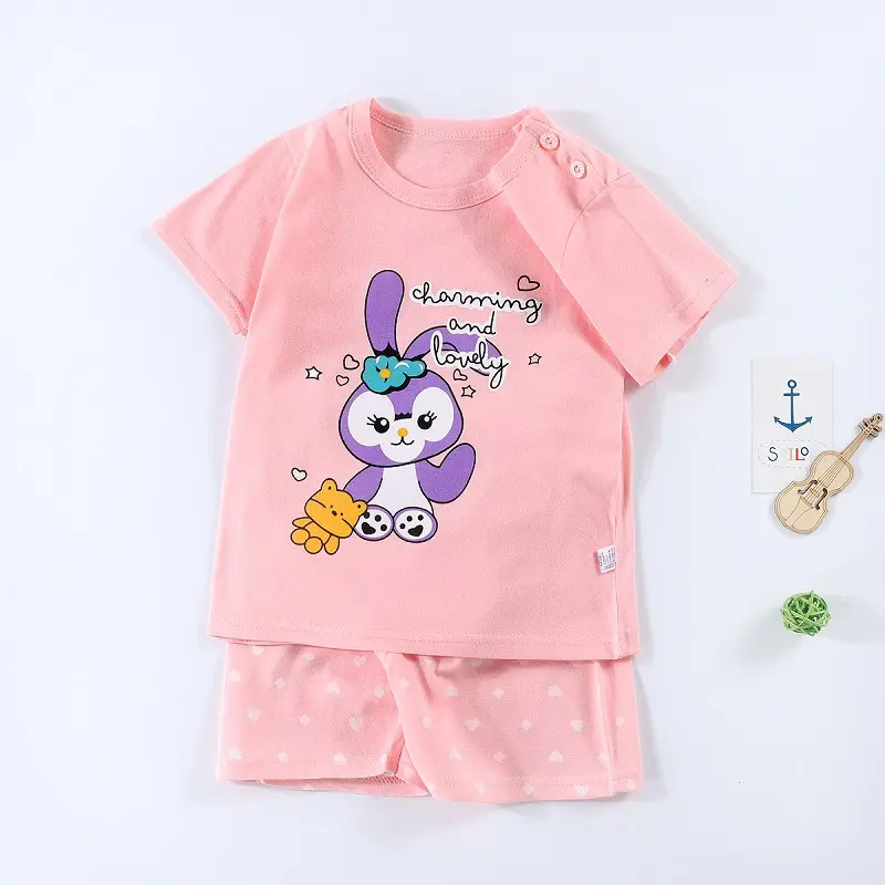 New summer 0-6 year old children's suit half-sleeved children's T-shirt sports home clothes factory direct sales