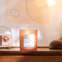 Groothandel Moderne Handgegoten Natuurlijke Biologische Geurende Kaarsen 100% Etherische Oliën Glazen Pot Sojawas Papaya Geur Decoratief Cadeau