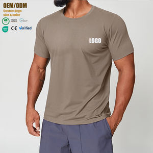 Nueva Camiseta Deportiva Casual de Manga Corta para <span class=keywords><strong>Hombre</strong></span>, Cuello Redondo, Sólida, Transpirable, de Secado Rápido, para Gimnasio, Senderismo, Baloncesto - Product Image 1