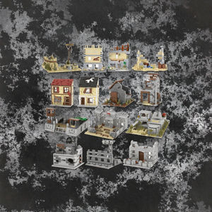 MOOXI WW2 1:8 Animales y Naturaleza, Juguete de Construcción, Modelo de Acción DIY, <span class=keywords><strong>Casa</strong></span> en Ruinas, Bloques de Construcción Educativos MOC, Regalo para Niños - Product Image 3