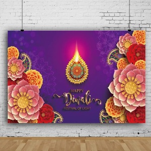 Diwali Festival appeso a parete oro scintillante <span class=keywords><strong>sfondo</strong></span> rosso candela elefante benedizione fotografia <span class=keywords><strong>sfondo</strong></span> foto <span class=keywords><strong>sfondo</strong></span> - Product Image 1