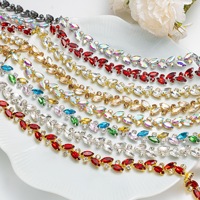 Bande de strass en cristal de verre dense rectangulaire colorée DIY, accessoire de couture pour vêtements et chaussures, taille personnalisée