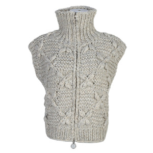 <span class=keywords><strong>Gilet</strong></span> pull style français à col rond et fermeture éclair, cardigan en <span class=keywords><strong>crochet</strong></span> fait main, <span class=keywords><strong>gilet</strong></span> décontracté pour l'automne et l'hiver, nouveau style sans manches - Product Image 2