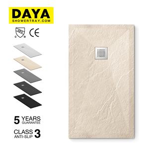Receveur de <span class=keywords><strong>douche</strong></span> à drain central en pierre artificielle de style italien Rectangle Mat antidérapant Cuvette de <span class=keywords><strong>douche</strong></span> pour salle de bain - Product Image 1
