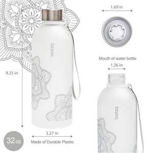 ขวดน้ำ Tritan 32ออนซ์ภาชนะพลาสติกสีเงินใช้ซ้ำได้ - Product Image 5