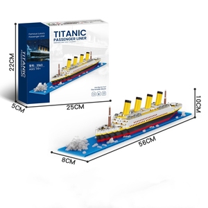 Blocs de construction en micro-particules pour enfants en forme de bateau Titanic, jouet éducatif en puzzle 3D, briques d'assemblage en plastique pour les enfants de 6 ans et plus - Product Image 4