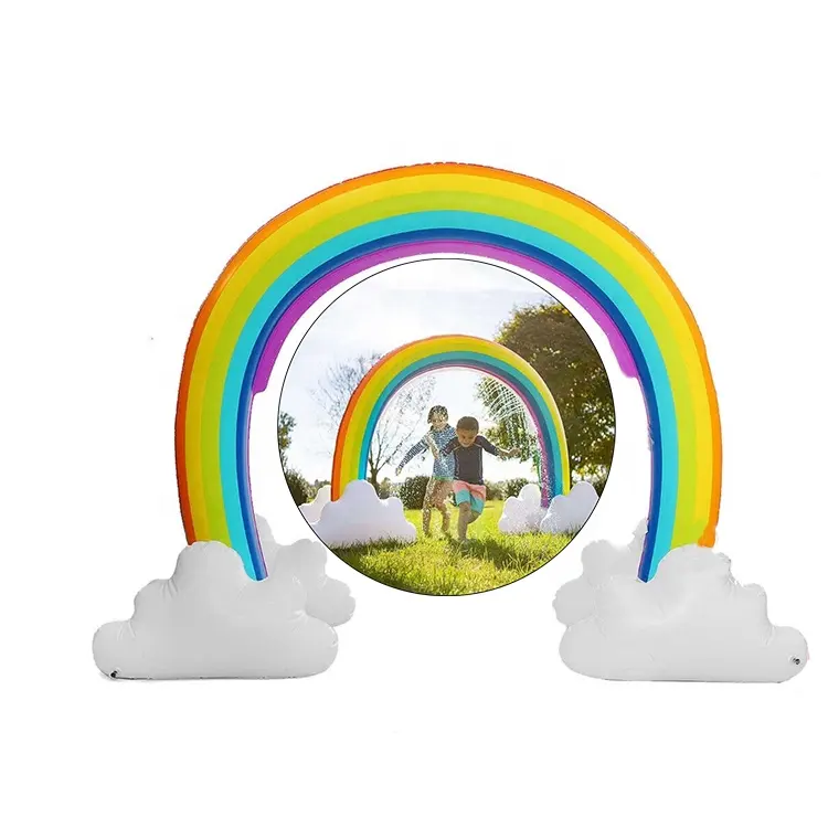 Rociador de agua de arco iris inflable de PVC ecológico para niños juguetes a la venta