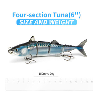 Hot bán Robot câu cá lure điện cho Pike điện tử đa nối mồi 4 phân đoạn tự động bơi swimbait USB <span class=keywords><strong>LED</strong></span> ánh sáng - Product Image 5