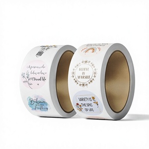 Nuovo Stile di Etichette Adesive Circolari per Bibbia, Decorazione Regalo, Sigillatura Buste TA-11-12 'Credi in Te Stesso' - Product Image 1