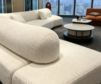 Ensemble de canapés modulaires incurvés en tissu, modernes, pour bureau, réception, salon, bâtiment commercial, mobilier de hall