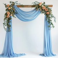 Kain Chiffon Biru Debu untuk Dekorasi Pernikahan, Tirai Gantung Transparan untuk Upacara Pernikahan, Resepsi, dan Dekorasi Rumah (Grosir)
