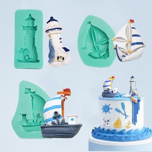Sailboat Lighthouse Cake Silicone Mold 3Pcs Fondant Baking Decoration Ocean Theme Cake <b>Tools</b> - Product Image 1