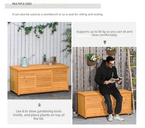 Abri de jardin en bois pour l'<span class=keywords><strong>extérieur</strong></span>, <span class=keywords><strong>étanche</strong></span>, résistant aux intempéries, durable, avec un design de <span class=keywords><strong>coffre</strong></span> ouvert et des volets. - Product Image 6