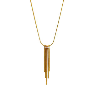 Custom 316L Stainless Steel 14k 18k Gold Plated Tassel Waterfall Jewelry Pendant <b>Necklace</b> for Women wholesale - Product Image 5