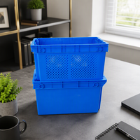 Caisse de rangement en maille HDPE/PP avec design perforé, empilable et emboîtable, écologique pour le transport quotidien de marchandises
