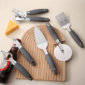 Stainless Steel Kitchen Tool Set 6 Pieces Multifunction Cooking Utensils With Rubber Handle For Pizza Spatula Bottle Opener Can - Product Image 1