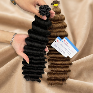 Extensiones de Cabello Humano 100% Naturales, Onduladas al Vapor, con Punta Plana, Sedosas, Suaves, con Cutículas Alineadas, Sin Caída, Listas para Enviar - Product Image 1