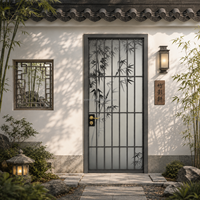 Puerta de Baño Estilo Chino Yomoga, Venta Caliente, OEM ODM, con Impresión de Cuentas Chinas, para Uso en Hoteles y Villas