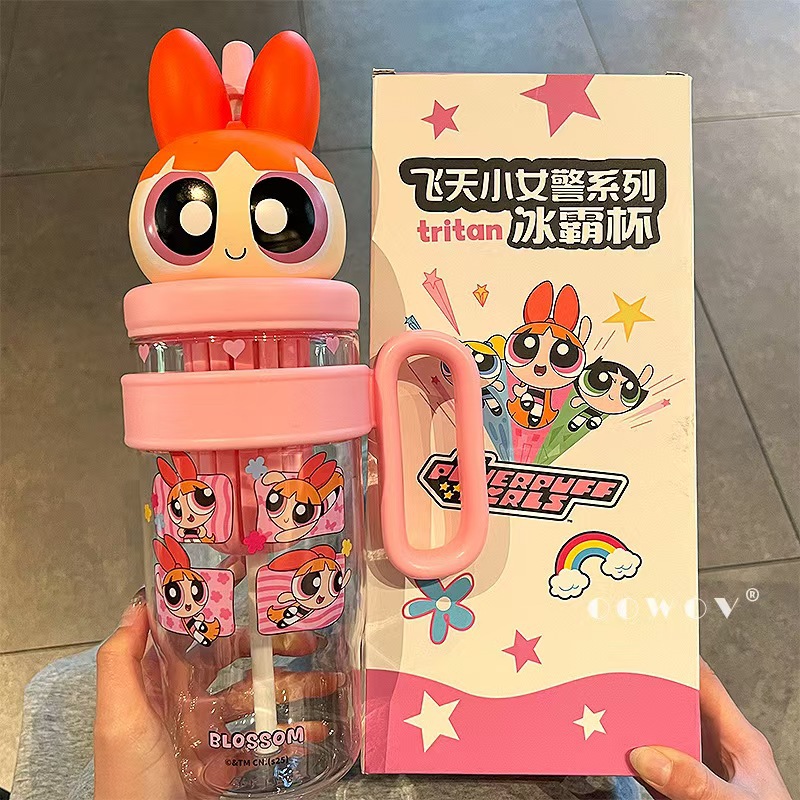 Tazza da ghiaccio "Piccola Poliziotta" rosa con motivo floreale, 1060 ml + spazzolino per la pulizia