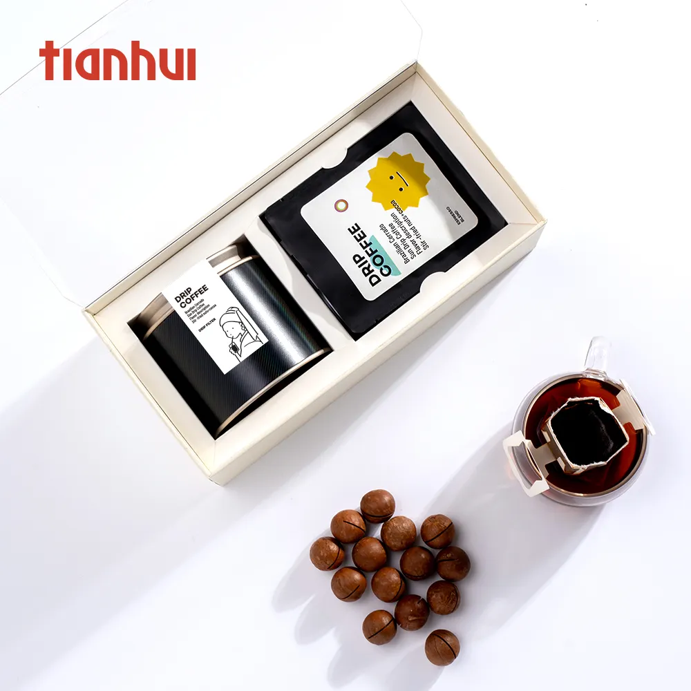 Tianhui, recién llegado, bolsa de papel de aluminio, bolsa de café por goteo con sellado térmico, bolsas de granos de café