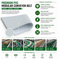 Bande transporteuse antistatique ignifuge blanche et verte en PU PVC pour le transport d'agrégats miniers
