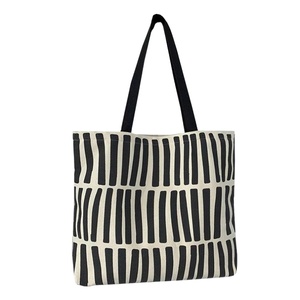 Wholesale Shoulder Closure Black Eco Reusable Lifestyle Canvas Shopping <b>Bags</b> Cotton Tote <b>Bag</b> With Custom Logo - Product Image 1