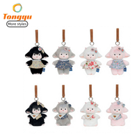 Porte-clés en peluche agneau multicolore en gros, pendentif animal en peluche doux pour décoration de sac à dos, cadeaux de fête d'anniversaire