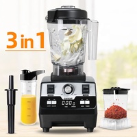 Mixeur alimentaire commercial multifonctionnel avec 6 lames, 3 en 1, pour boissons glacées, jus, mixeur électrique haute vitesse