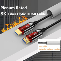 Cable de Fibra Óptica Activa 2.1 AOC 8K UHD HDR, Cable Coaxial Chapado en Oro para Monitor y Reproductor de DVD, 10FT-300FT